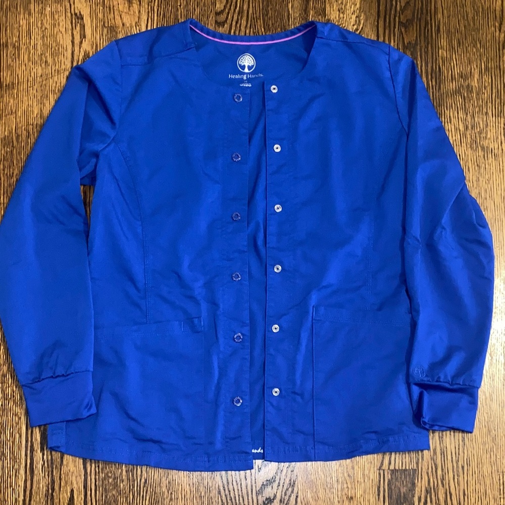 Healing Hands Women's Royal Blue Snap-Front Medical Jacket